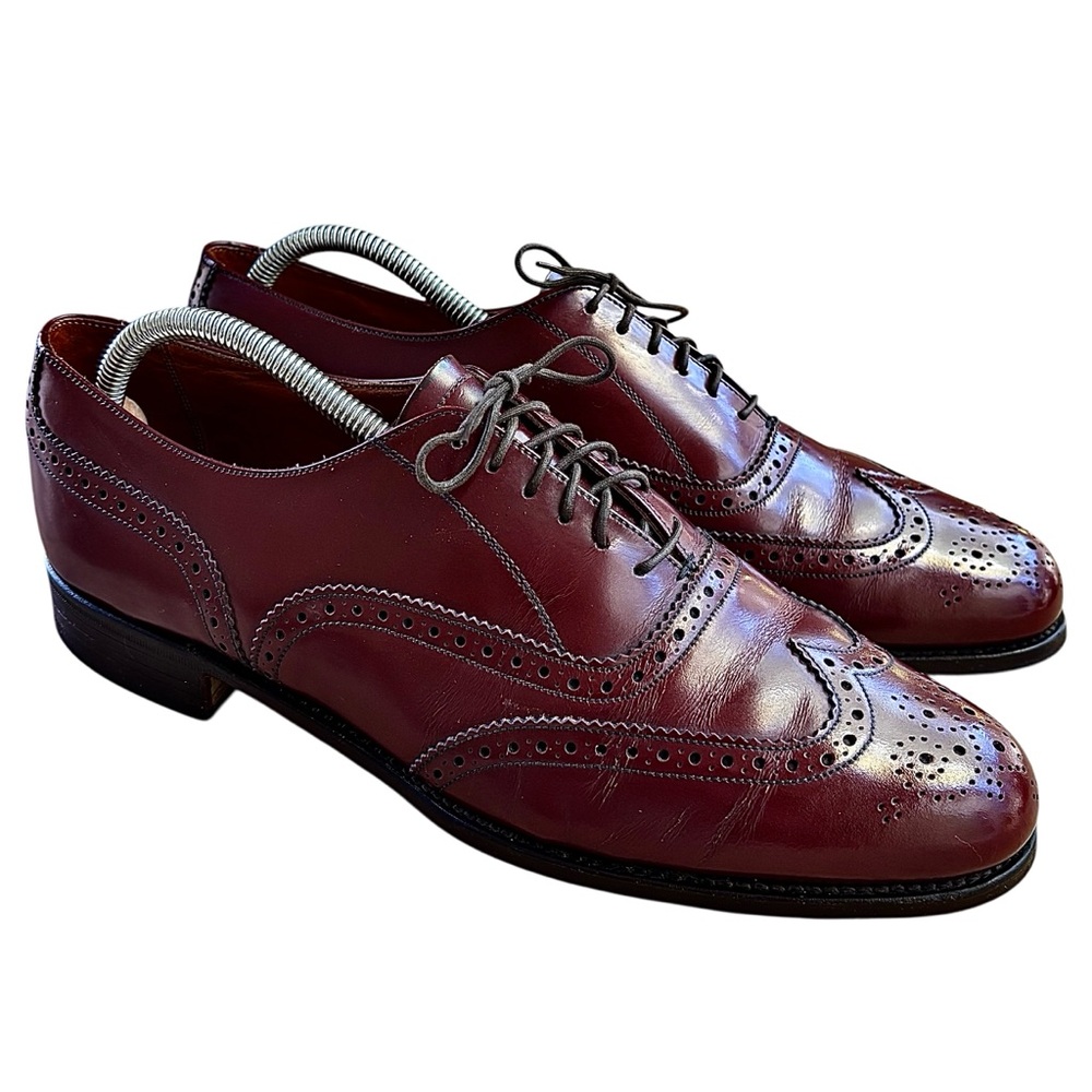 🍁GRENSON Royal Windsor Saphir Red Leather Wingtip Oxfords🍁